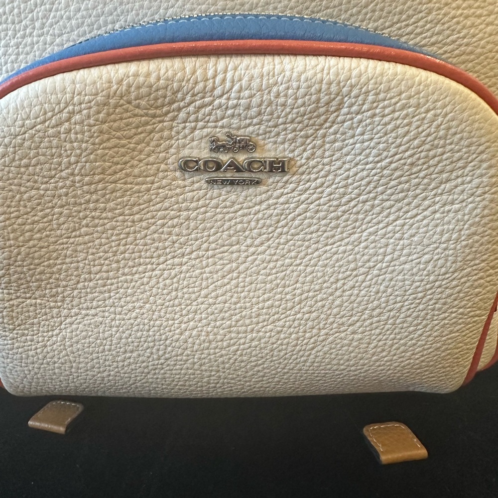 Coach White Blue Yellow Leather Mini Backpack - Picture 13 of 16
